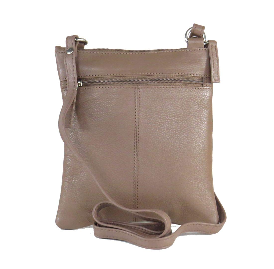 Genuine Leather Mini Crossbody Handbag for Women - Stylish Taupe Shoulder Purse, Perfect for Travel, Shopping & Everyday Use
