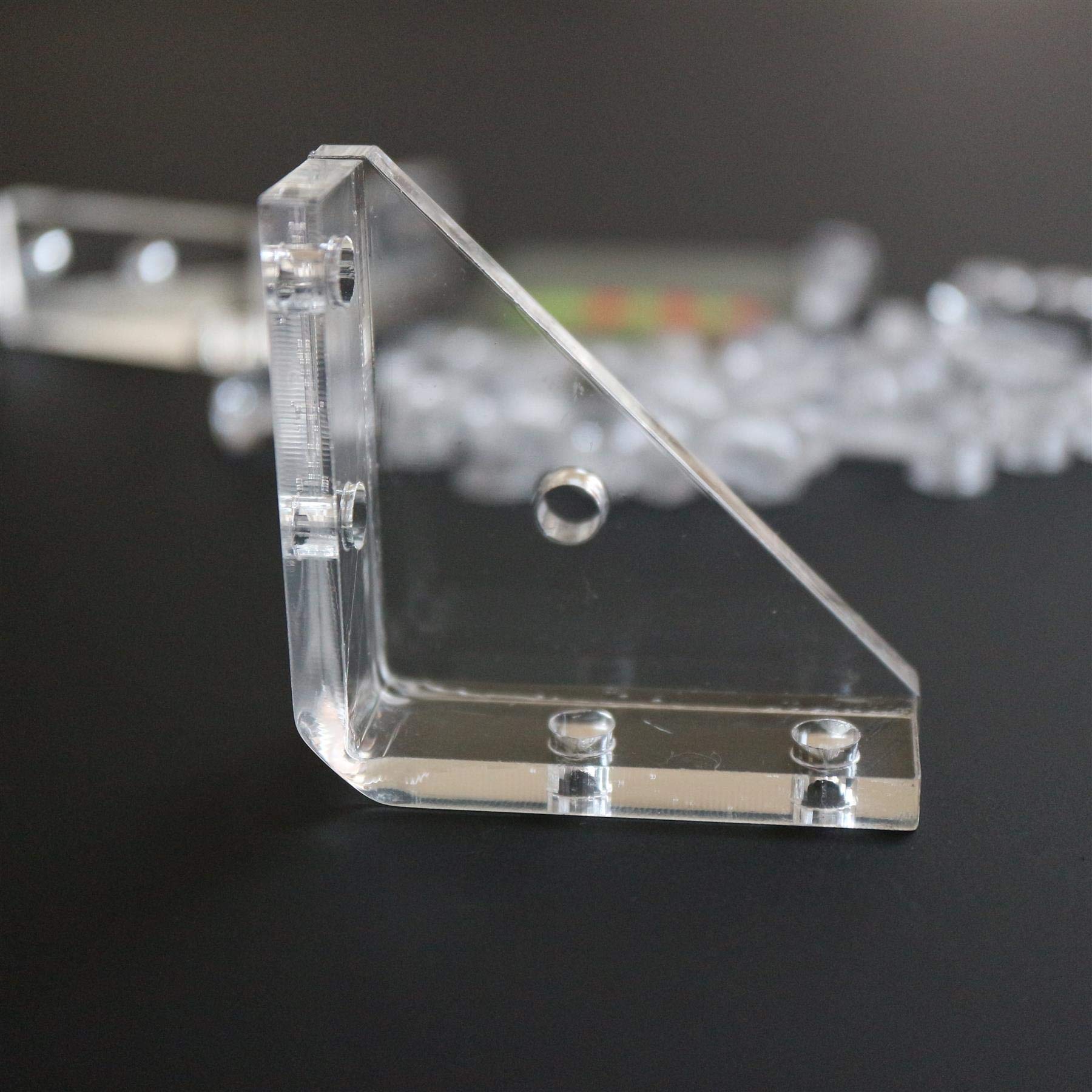 Clear Acrylic Corner Brackets 5mm Thick with M5 Bolts for Shelves & DIY