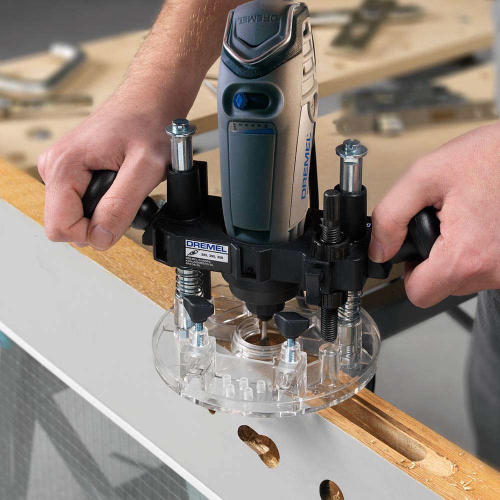 Dremel 4300 Rotary Tool Kit with LED Light & 335 Plunge Router Attachment - Perfect for Woodworking, Metal Engraving, and DIY Craft Projects