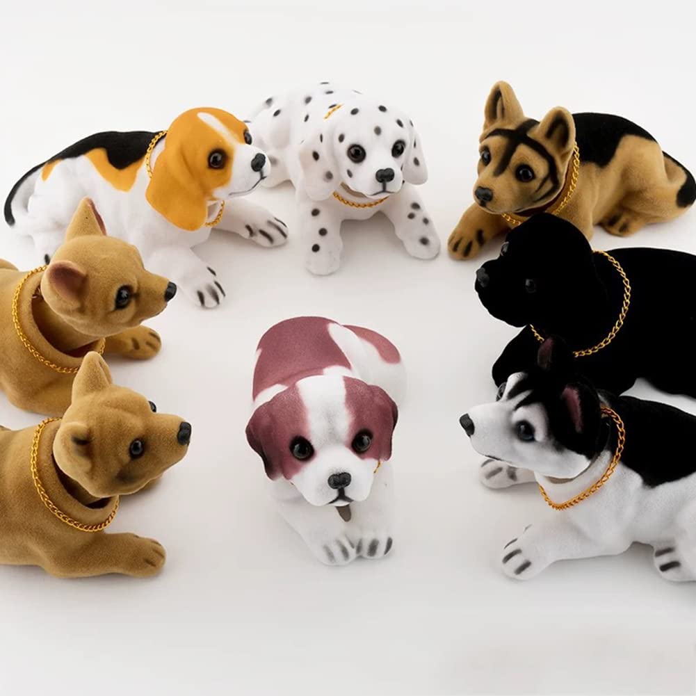 SEADEAR Nodding Dog Car Dashboard Decorations - Cute Resin Dog Ornament for Car, Desk & Office - Fun Dashboard Accessories for Pet Lovers & Car Enthusiasts (Perfect Gift for Dog Owners & Auto Fans)