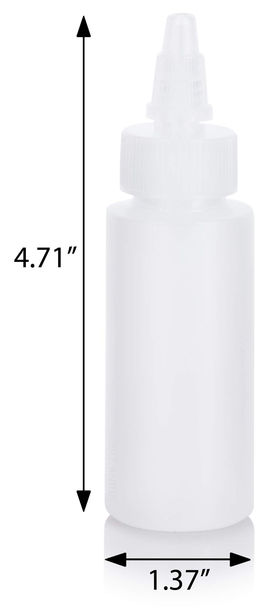 JUVITUS 6 Pack 2 oz Clear Plastic Squeeze Bottles with Twist Top Spout & Funnel - Leak Proof Travel Containers for Liquids, Cosmetics, Essential Oils, Kitchen & DIY Projects