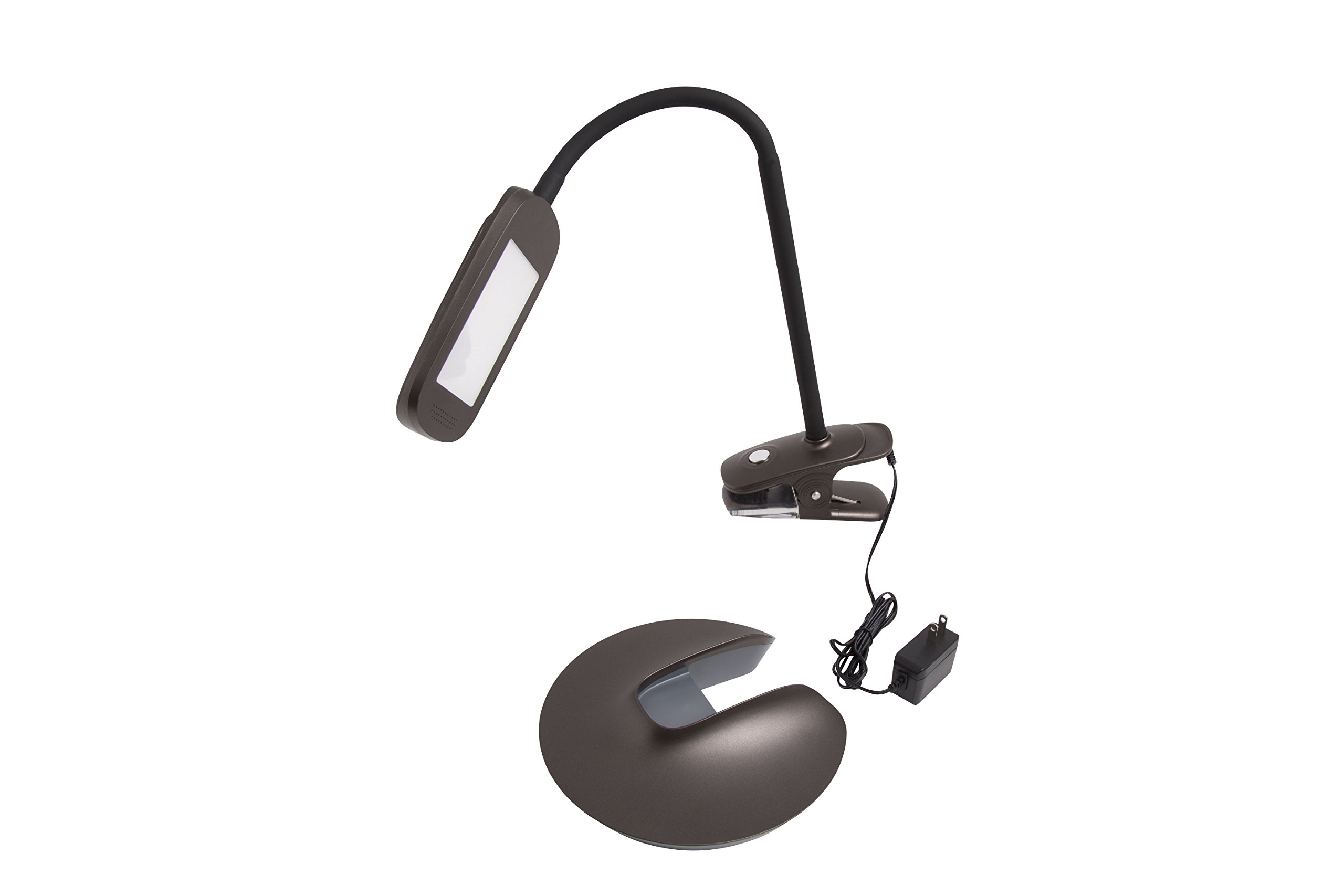 2-in-1 Clip-On Slim Head Flex LED Desk Lamp - Adjustable Illuminator 41897 for Home Office, Study & Reading - Energy Saving Task Light with Flexible Gooseneck