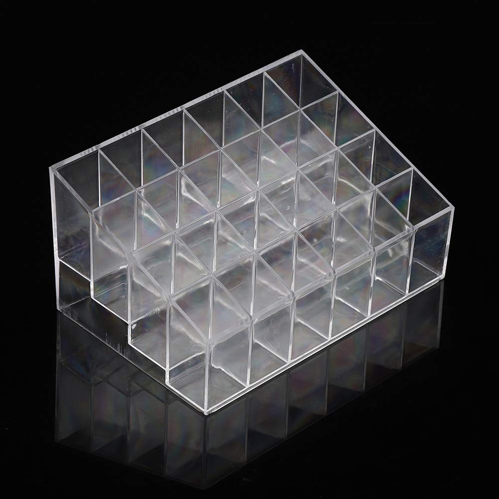 24 Grid Transparent Lipstick Holder Organizer - Makeup Storage Box for Lipstick Stand & Display - Perfect for Vanity, Bathroom, and Travel Organization