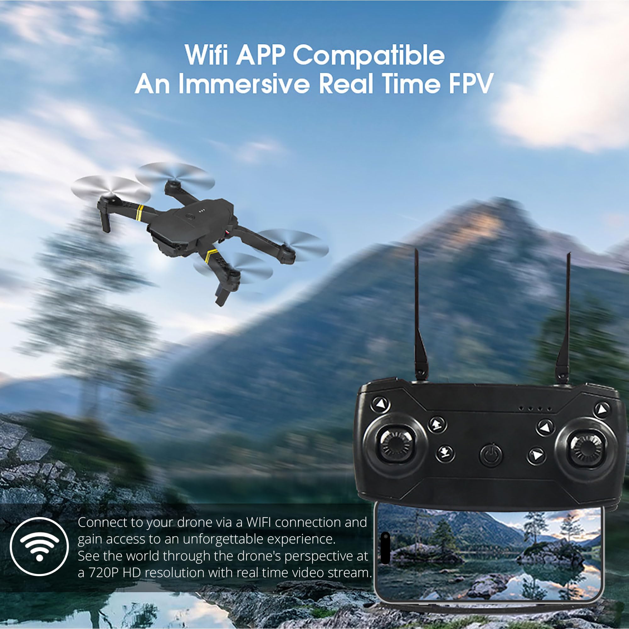 Skyhawk 4K Drone with Camera for Adults & Kids - Foldable, Silent Quadcopter with HD Photos & Videos, 30 MPH Speed - Perfect for Beginners, Professionals, Aerial Photography, Travel Adventures & Outdoor Exploration