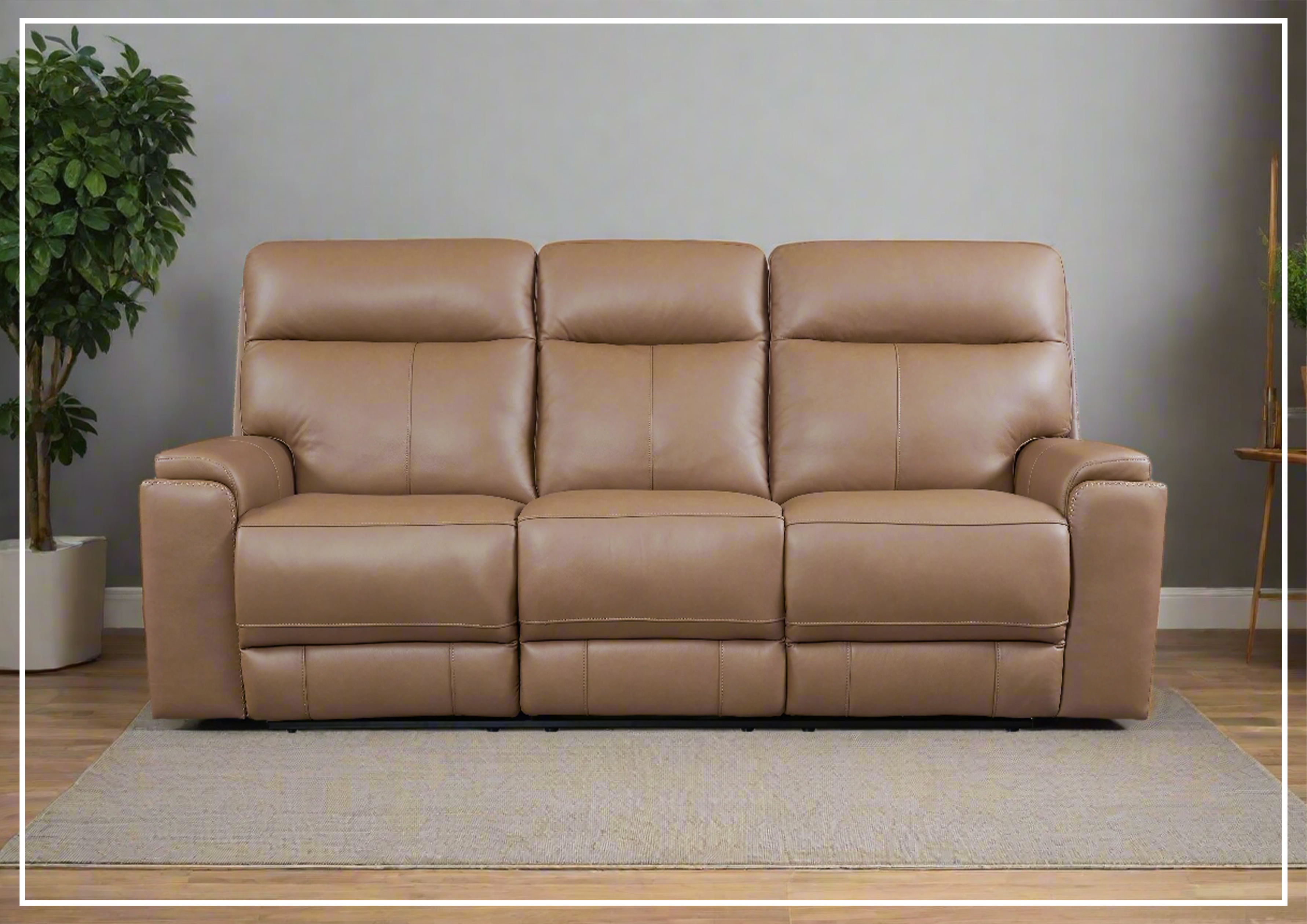 Gio Italia Bruna 3-Seater Genuine Leather Power Reclining Sofa - Modern Living Room Furniture for Home Theater & Relaxation