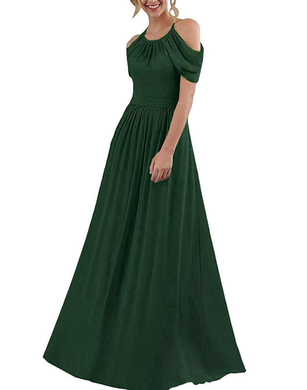 JAEDEN Elegant Long Formal Evening Gowns - Off Shoulder A-Line Prom Dresses with Chiffon Skirt | Perfect for Homecoming, Prom Night, Wedding & Special Occasions