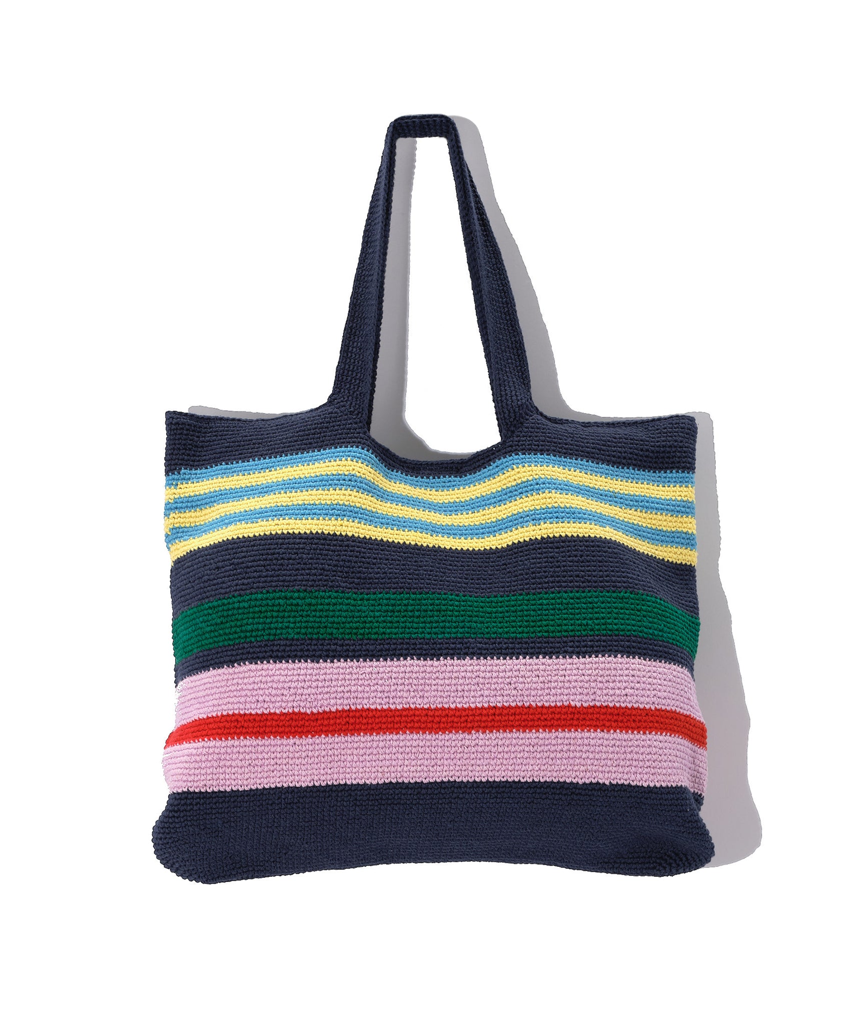 Stylish Gallery Stripe Crochet Tote Bag - Handmade Boho Beach Bag for Women, Perfect for Shopping, Travel & Summer Outfits