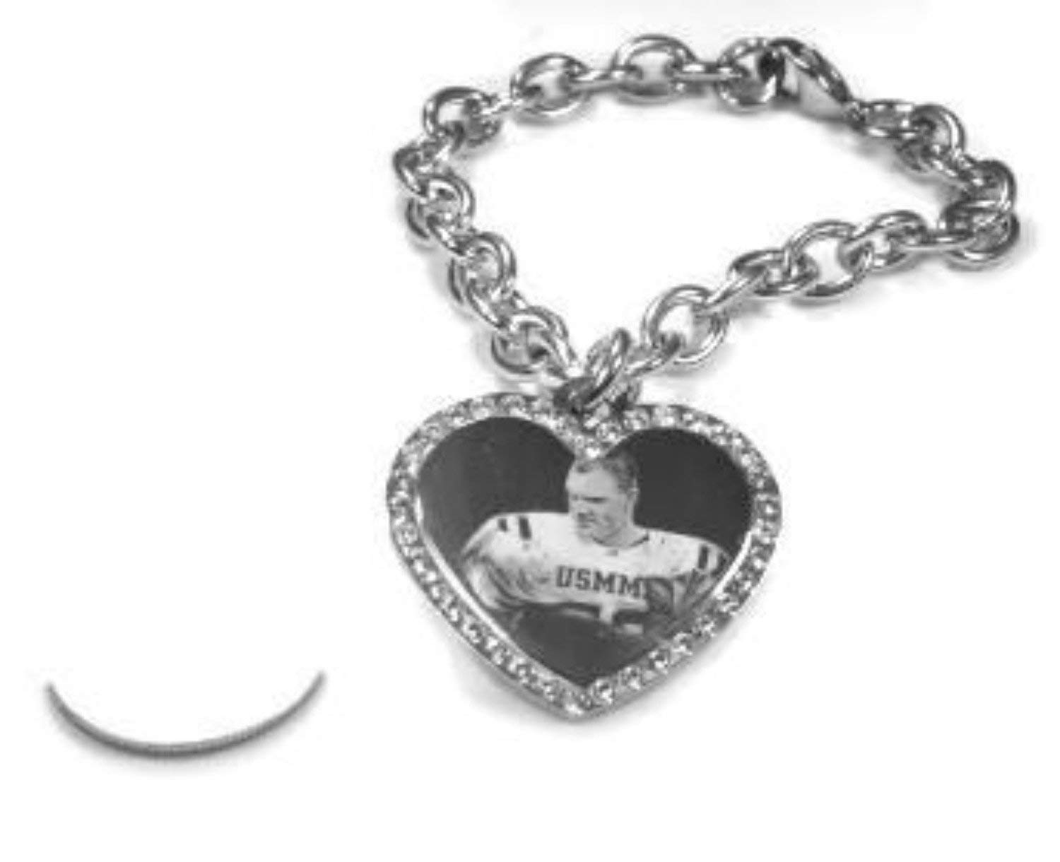 Custom Engraved CZ Bling Silver Tone Stainless Steel Heart Pendant Necklace with Oval Link Chain - Personalized Gift for Women, Valentine's Day, Anniversary & Special Occasions