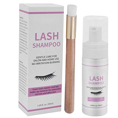 Best Eyelash Cleanser for Lash Extensions - Gentle Eyelash Shampoo & Makeup Cleaning Foam with Soft Brush | Perfect for Daily Lash Care & Extension Maintenance