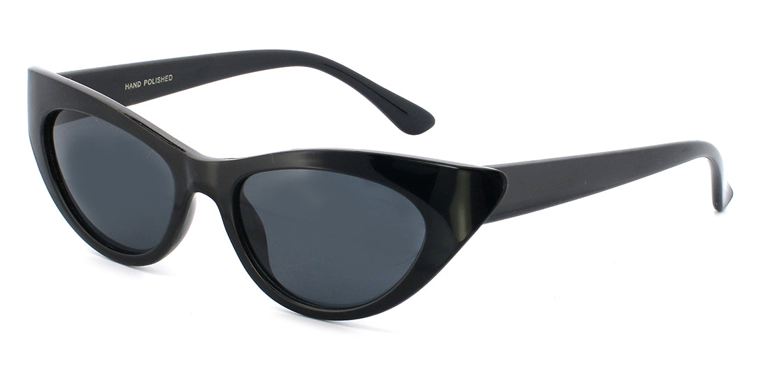 Stylish Acetate Cat Eye Sunglasses P6327 Black - UV Protection, Retro Fashion for Women - Perfect for Beach, Driving & Outdoor Activities
