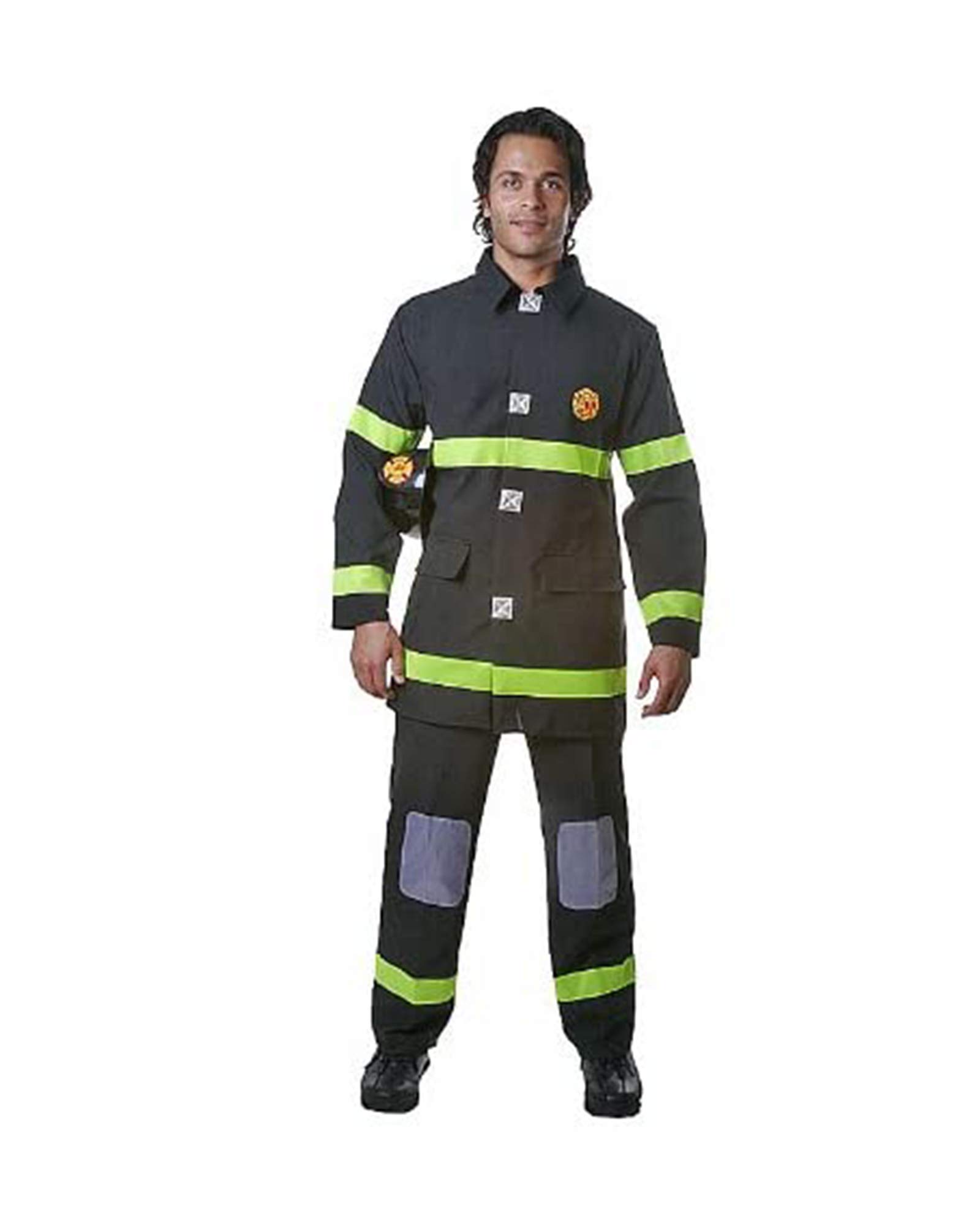 Firefighter Costume for Adults - Realistic Fireman Dress Up Set with Jacket, Pants & Accessories - Perfect for Halloween, Cosplay & Themed Parties