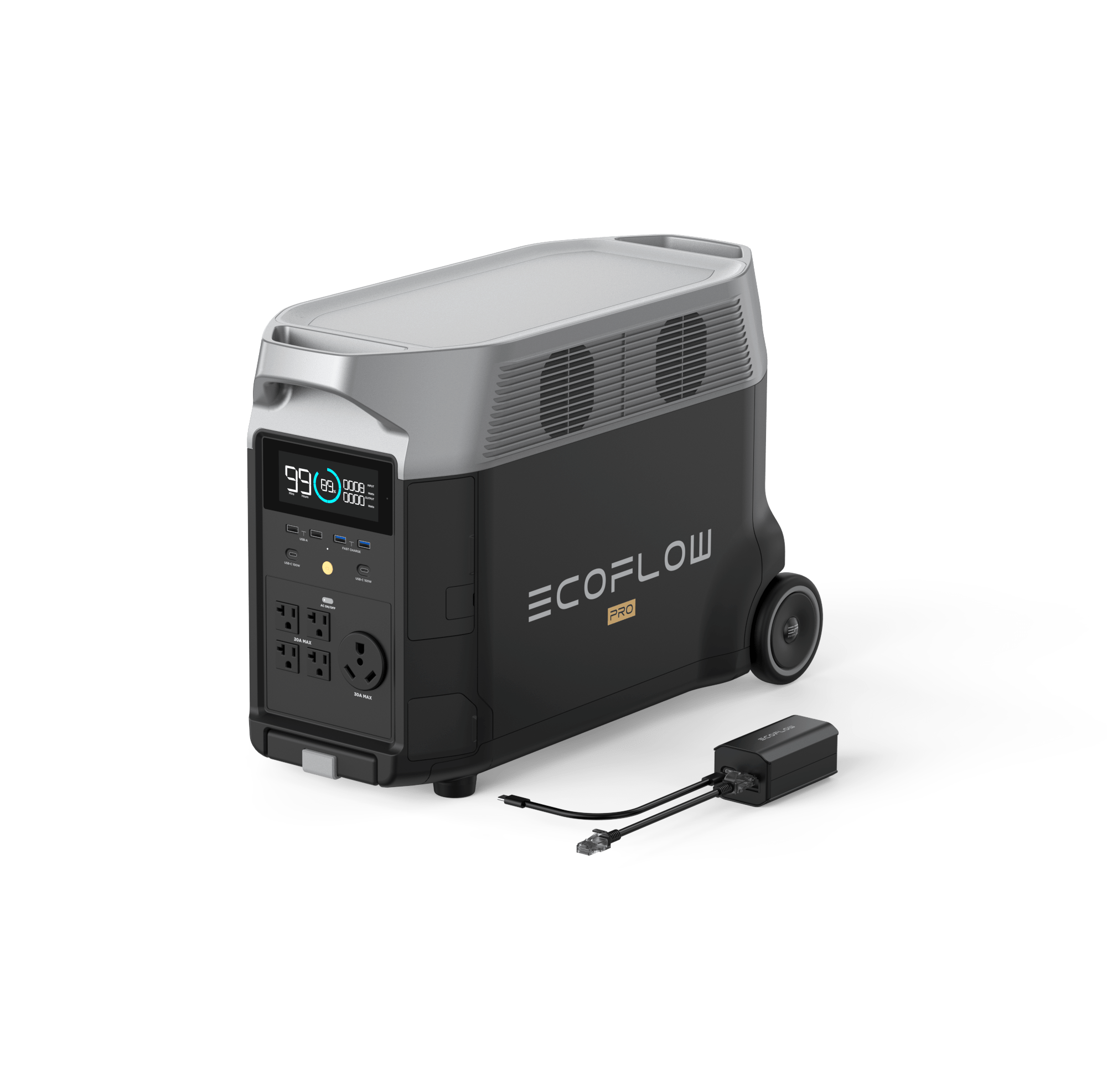 EcoFlow DELTA Pro Portable Power Station with Grounding Adapter - 3600Wh Solar Generator for RV, Camping, Home Backup & EV Charging | Off-Grid Power Supply for Outdoor Adventures & Emergency Use