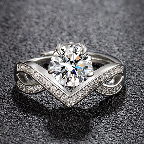 Luxury 2 Carat Simulated Diamond Wedding Ring for Women - Elegant Crown Design, White Gold Plated, Fashion Engagement Ring - Perfect for Bridal, Anniversary, and Special Occasions