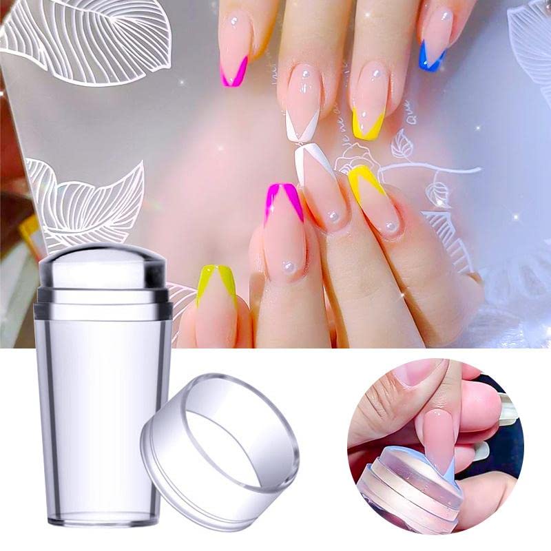 Kankin Soft Silicone Jelly Nail Stamper & Scraper Kit - Professional Nail Art Tool for Stamping Polish, French Manicure with Acrylic Scrapers (1pc) - Perfect for DIY Nail Art, Salon Use & Home Manicures