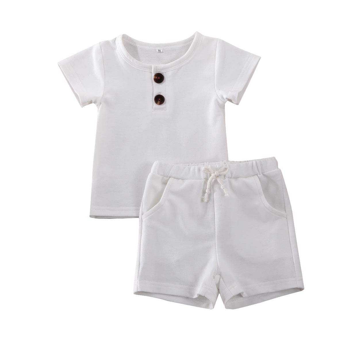Organic Cotton Baby Boys' 2-Piece T-Shirt & Shorts Set - Newborn Summer Outfit for Playtime & Outdoor Activities
