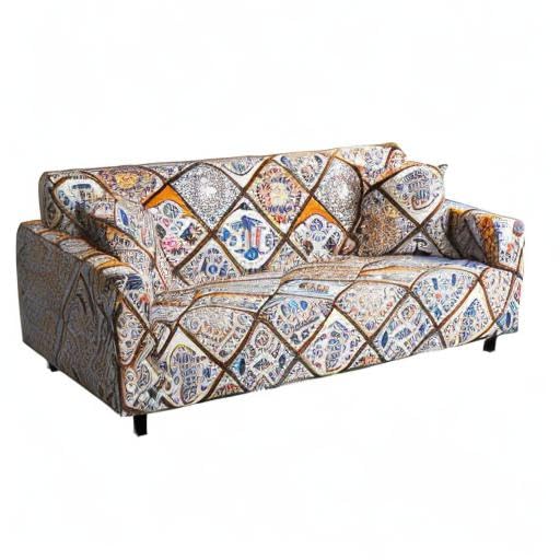 Stretch Printed Sofa Cover - Soft Patterned Slipcover for Armchairs & Couches (MLG Design) | Perfect for Living Room Decor & Furniture Protection