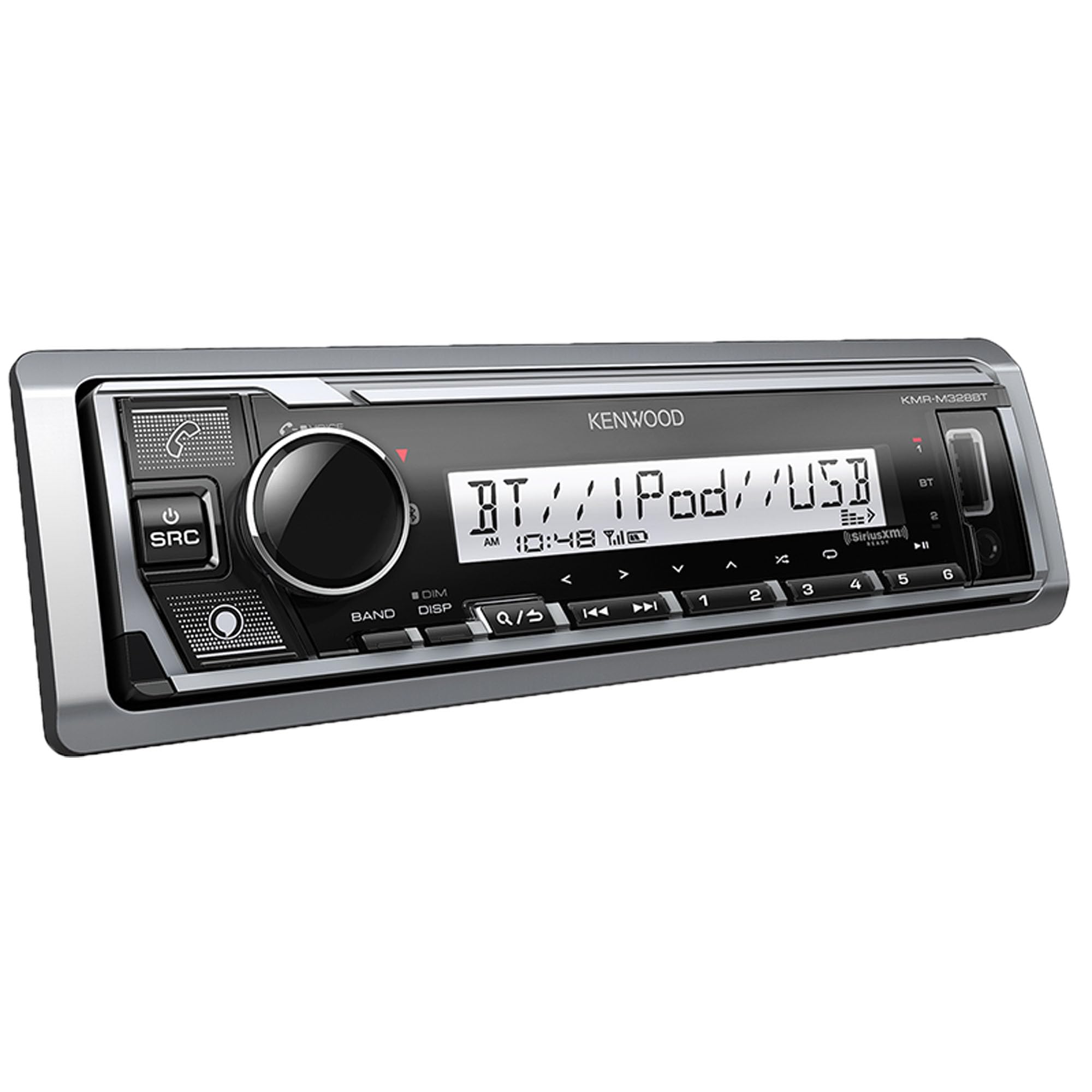 KENWOOD KMR-D382BT Single Din Car & Marine Stereo with Bluetooth, CD/USB/MP3/AUX, AM/FM Radio, SiriusXM Ready - Waterproof Audio System for Cars, Boats & Outdoor Adventures (Includes Receiver & Speakers)