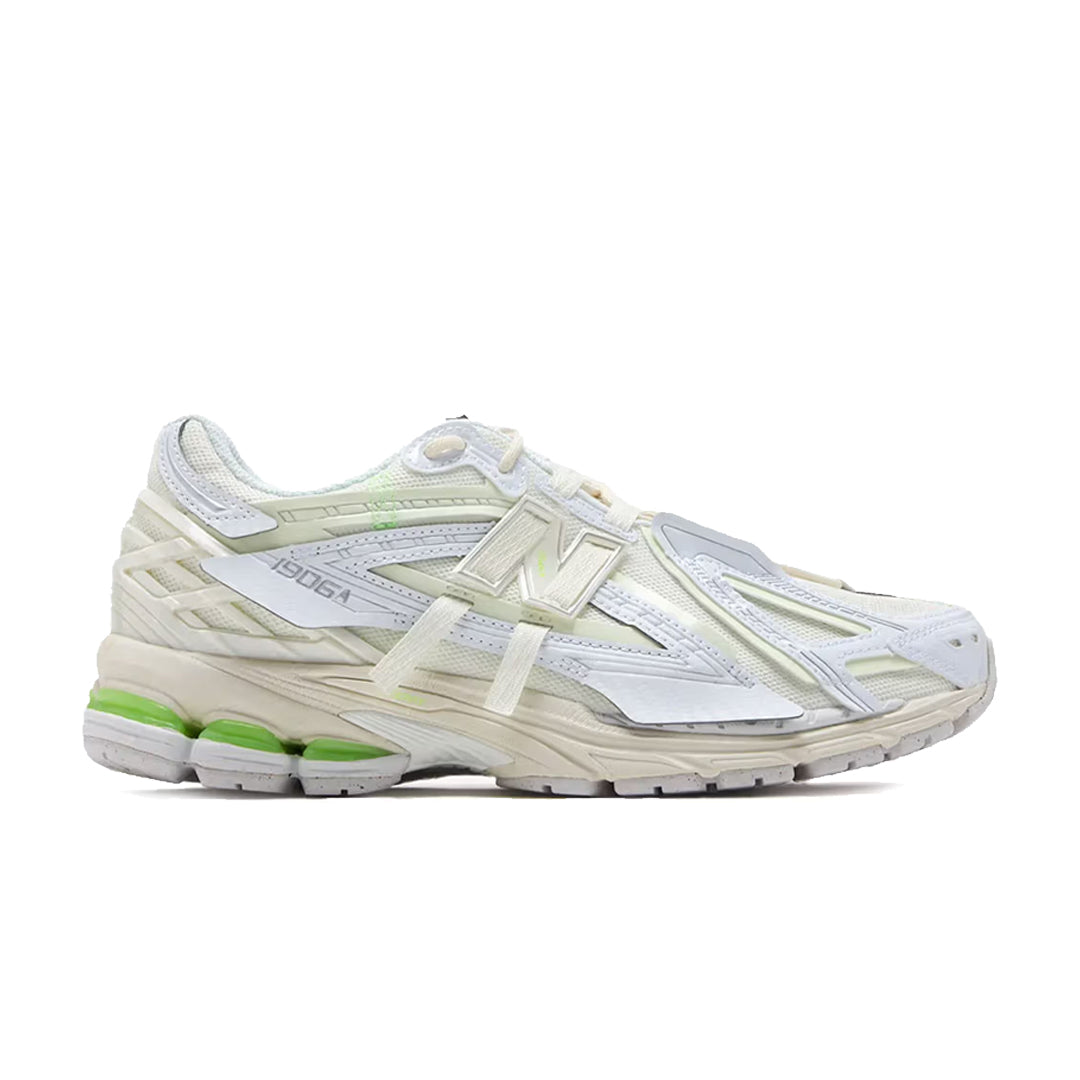 1906A White & Neon Green Running Shoes - Lightweight Comfort for Men & Women - Perfect for Jogging, Gym Workouts & Casual Wear