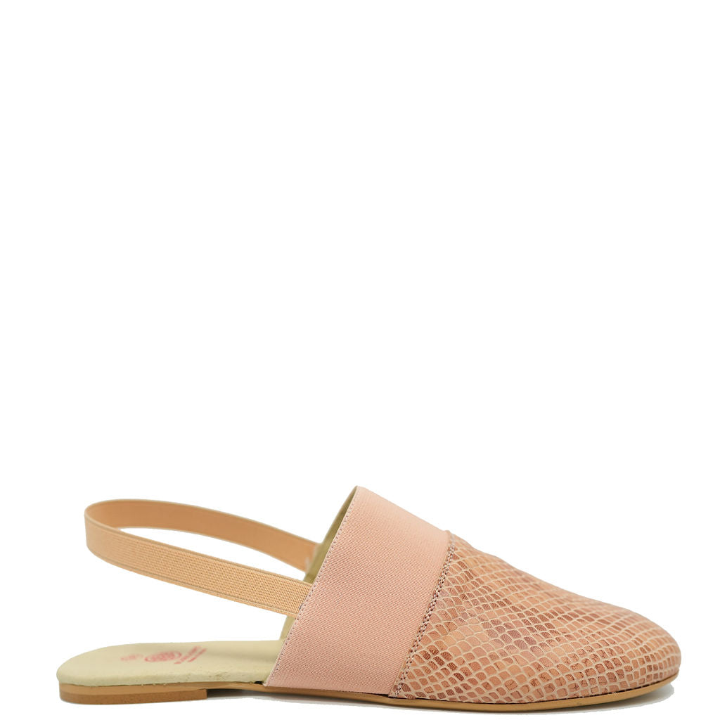 Blublonc Salmon Snakeskin Mule Slippers for Women - Comfortable House Shoes with Non-Slip Sole - Perfect for Indoor, Lounge, Spa & Home Relaxation