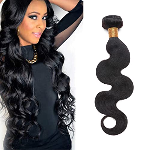 Benehair 18 Inch Brazilian Body Wave Human Hair Bundles - 100% Natural Black Weave Hair Extensions for Sew-In (#1B, 100g) | Perfect for Daily Styling, Special Occasions & Voluminous Looks