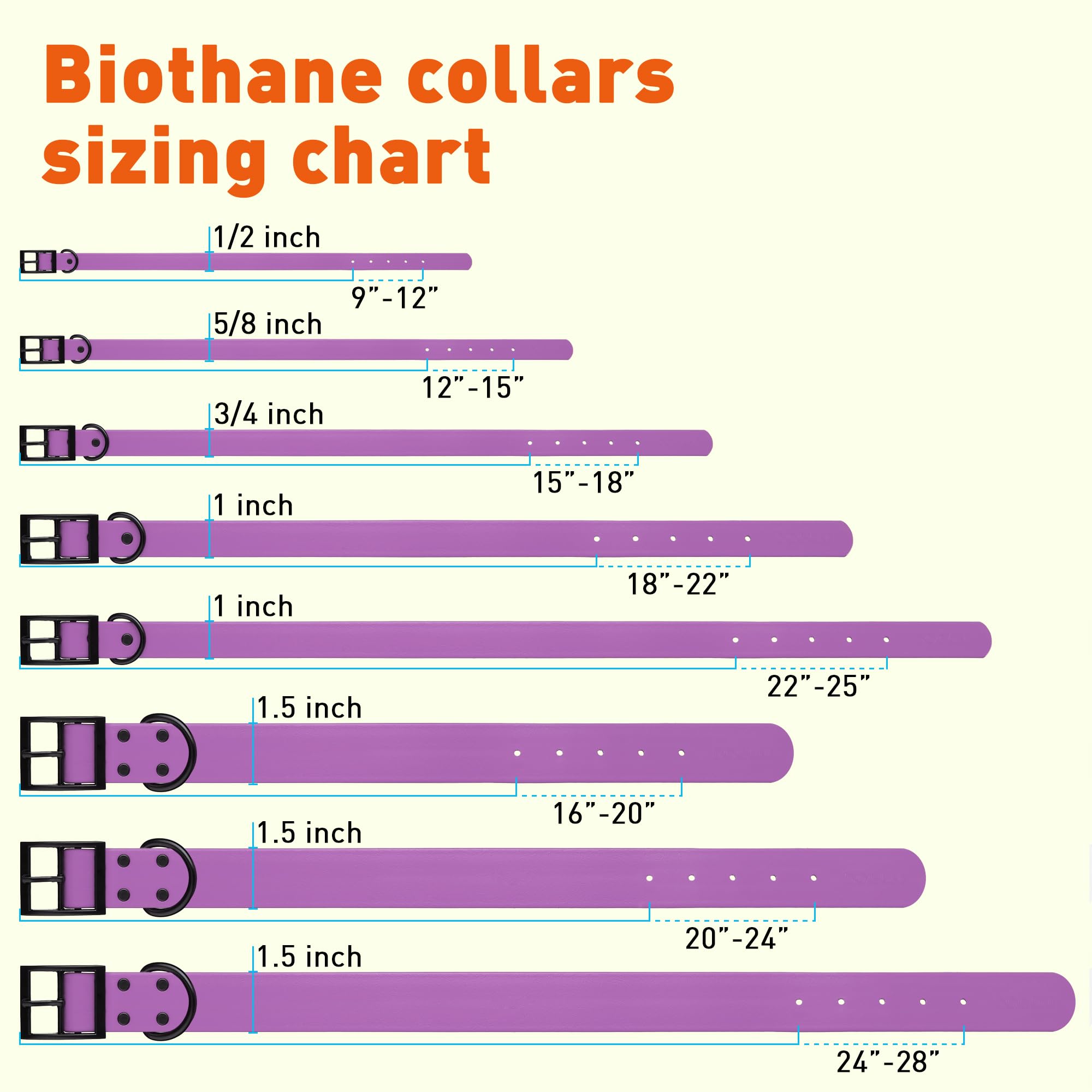 **Premium Waterproof Biothane Dog Collar - Durable Coated Nylon Webbing with Black Hardware | Odor-Proof, Easy to Clean & Low Maintenance | Fits Small, Medium & Large Dogs | Amethyst Purple | Perfect for Outdoor Adventures, Hiking & Swimming**