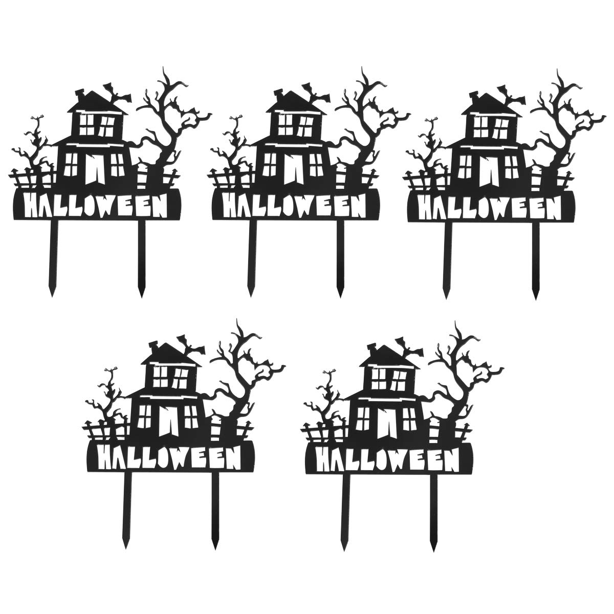 KESYOO 5Pcs Creative Halloween Cake Toppers - Tree House Shape Party Decorations for Halloween Cakes, Cupcakes & Desserts | Perfect for Halloween Parties, Home Decor & Spooky Celebrations