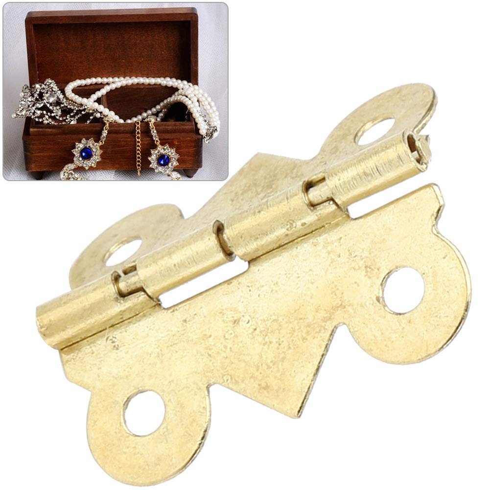 Decorative Cabinet Hinges - Small Yellow 90 Degree Jewelry Box Hinges, Fine Workmanship Hardware Fittings for Jewelry Boxes & Gift Boxes - Perfect for DIY Crafts, Home Decor, and Luxury Gift Packaging