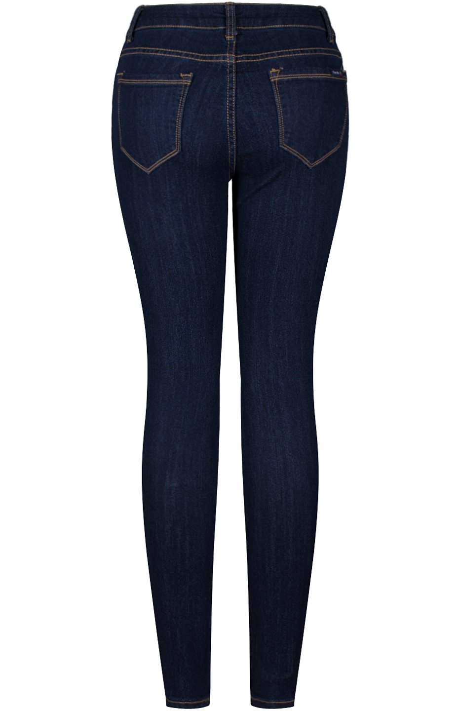 2LUV Women's Stretchy 5 Pocket Dark Denim Skinny Jeans - Comfortable Slim Fit High Waist Jeans for Everyday Wear, Work & Casual Outfits