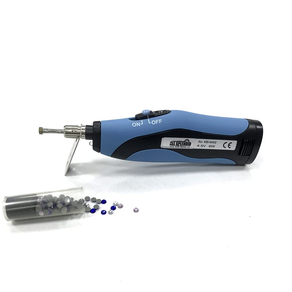 Hotfix Rhinestone Applicator Wand with 120Pcs Crystal Studs - Battery Powered Embellishment Tool for DIY Crafts, Jewelry Making, Fabric Decoration & Costume Design - Perfect for Rhinestone Ironing, Clothing Customization & Nail Art Designs