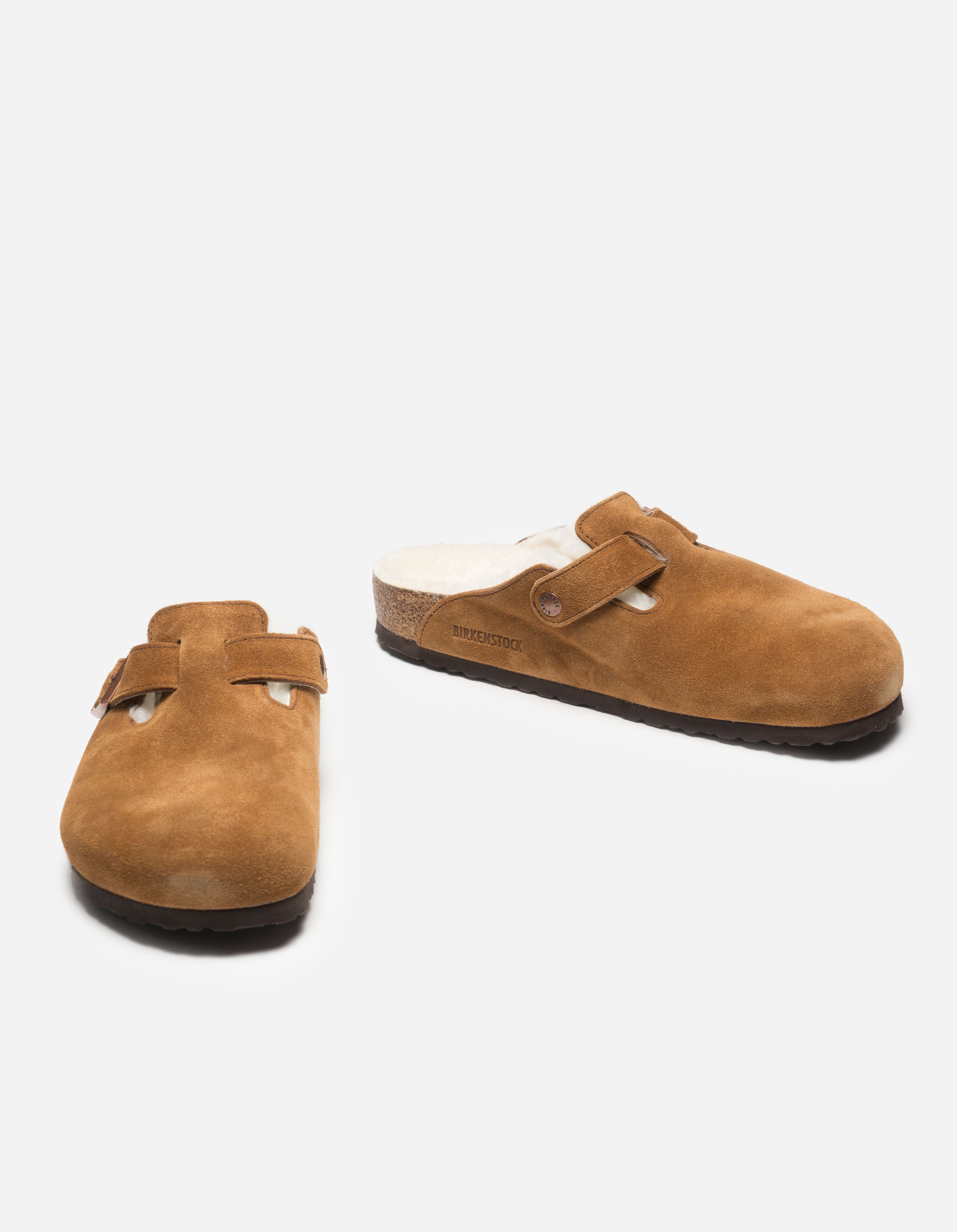 Birkenstock Boston Shearling Lined Suede Leather Clogs - Soft Mink Fur for Women & Men | Comfortable House Shoes for Indoor & Outdoor Wear