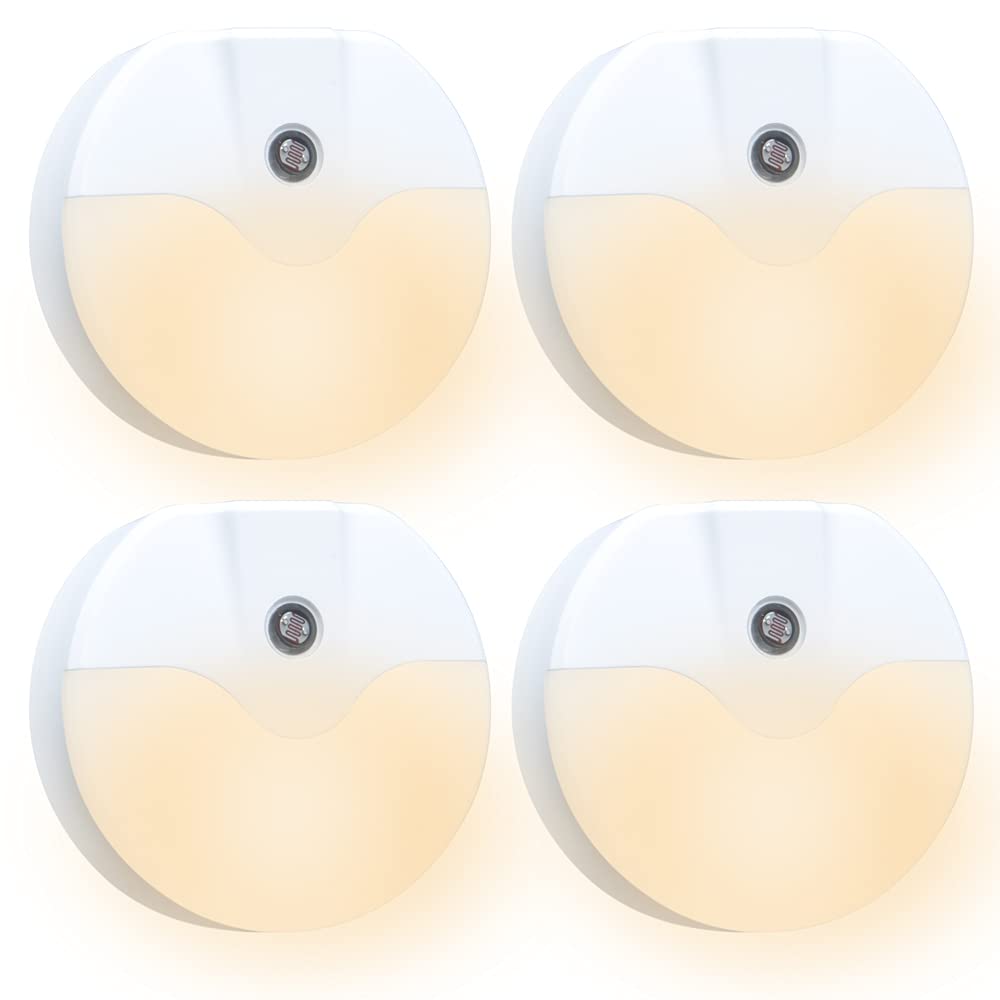Smart LED Night Light - Auto On/Off, Dusk to Dawn Sensor for Bedroom, Bathroom, Kitchen (4 Pack)