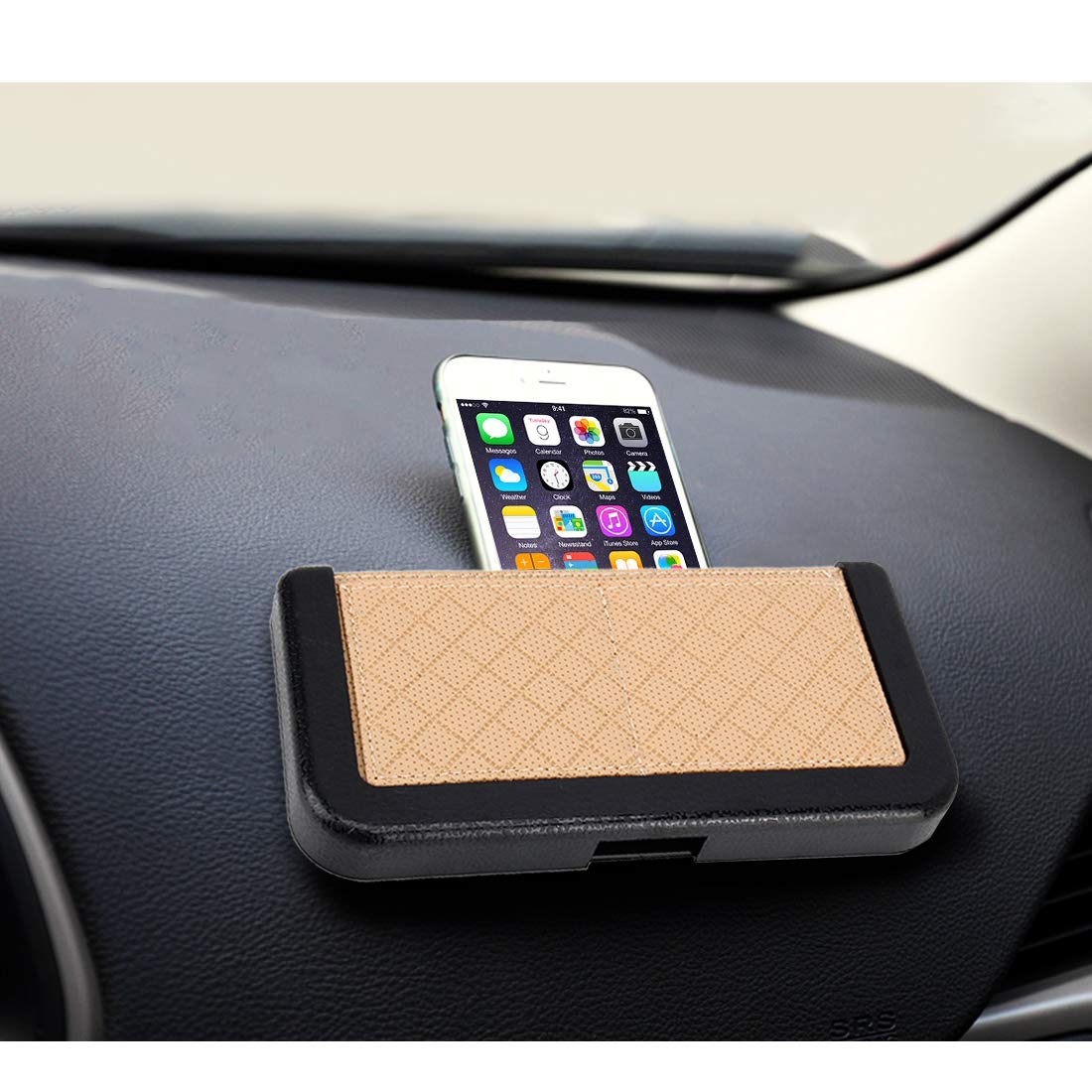 Universal Multi-Purpose Silicone Storage Organizer - 20cm x 9cm Phone Holder & Tool Pouch (Black/Yellow) | Perfect for Car, Home & Office Organization