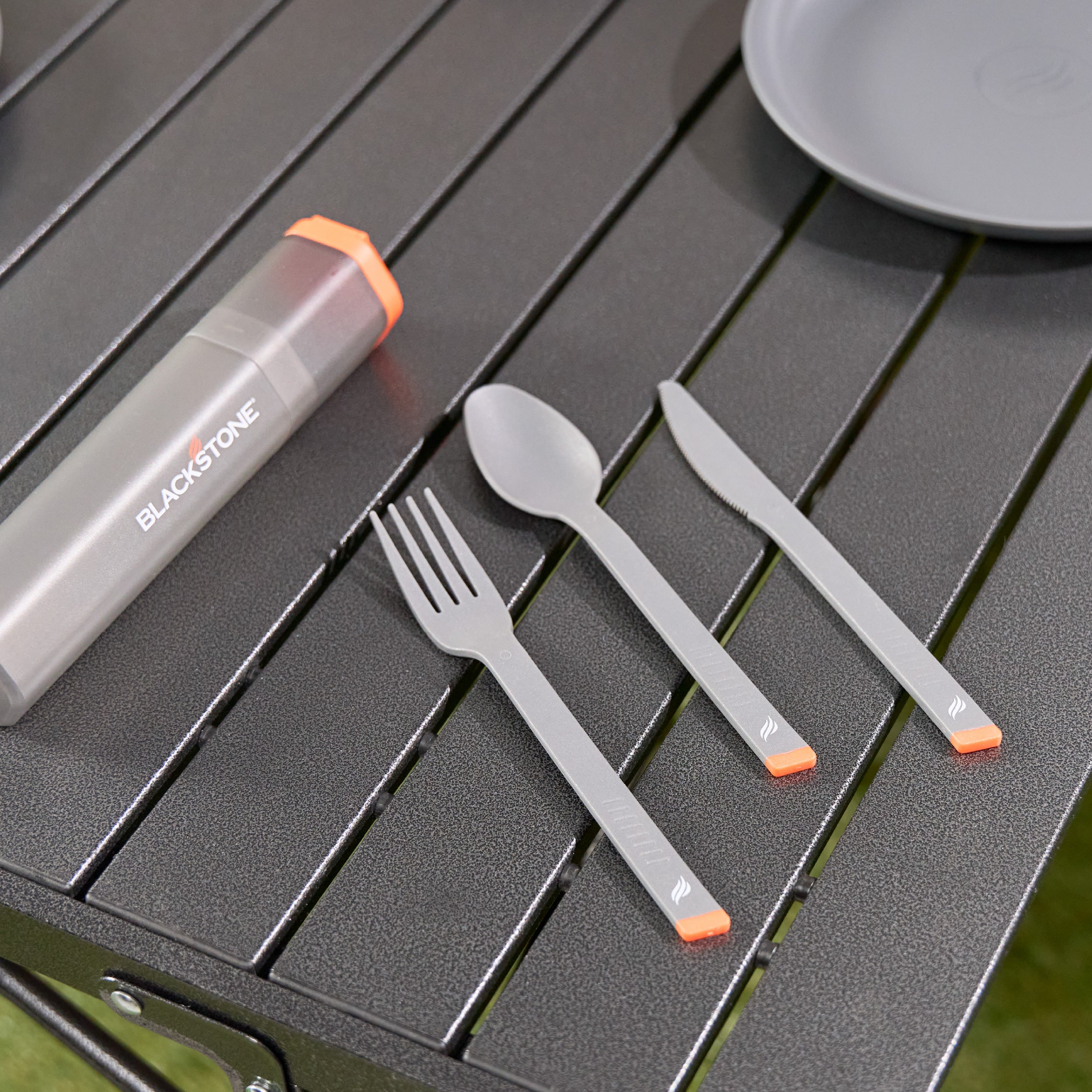 Camping Utensil Set (4-Piece) - Durable Stainless Steel Forks, Knives & Spoons for Outdoor Cooking, Picnics & Backpacking