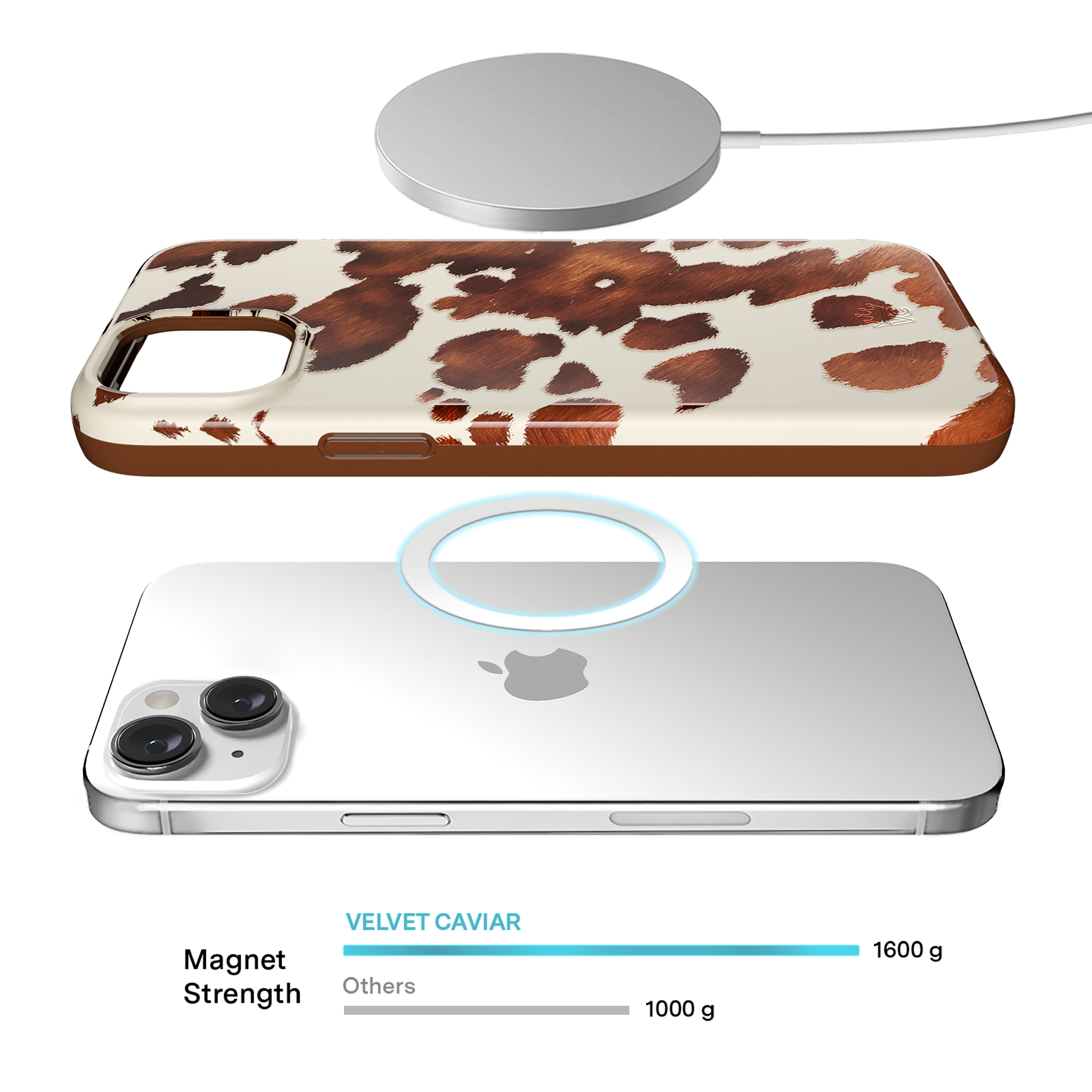 Premium Cocoa Cow Print iPhone Case - Cute & Durable Protective Cover for iPhone 13/14/15 Pro Max - Perfect for Farm Lovers & Animal Enthusiasts - Great for Everyday Use, Travel & Gifts