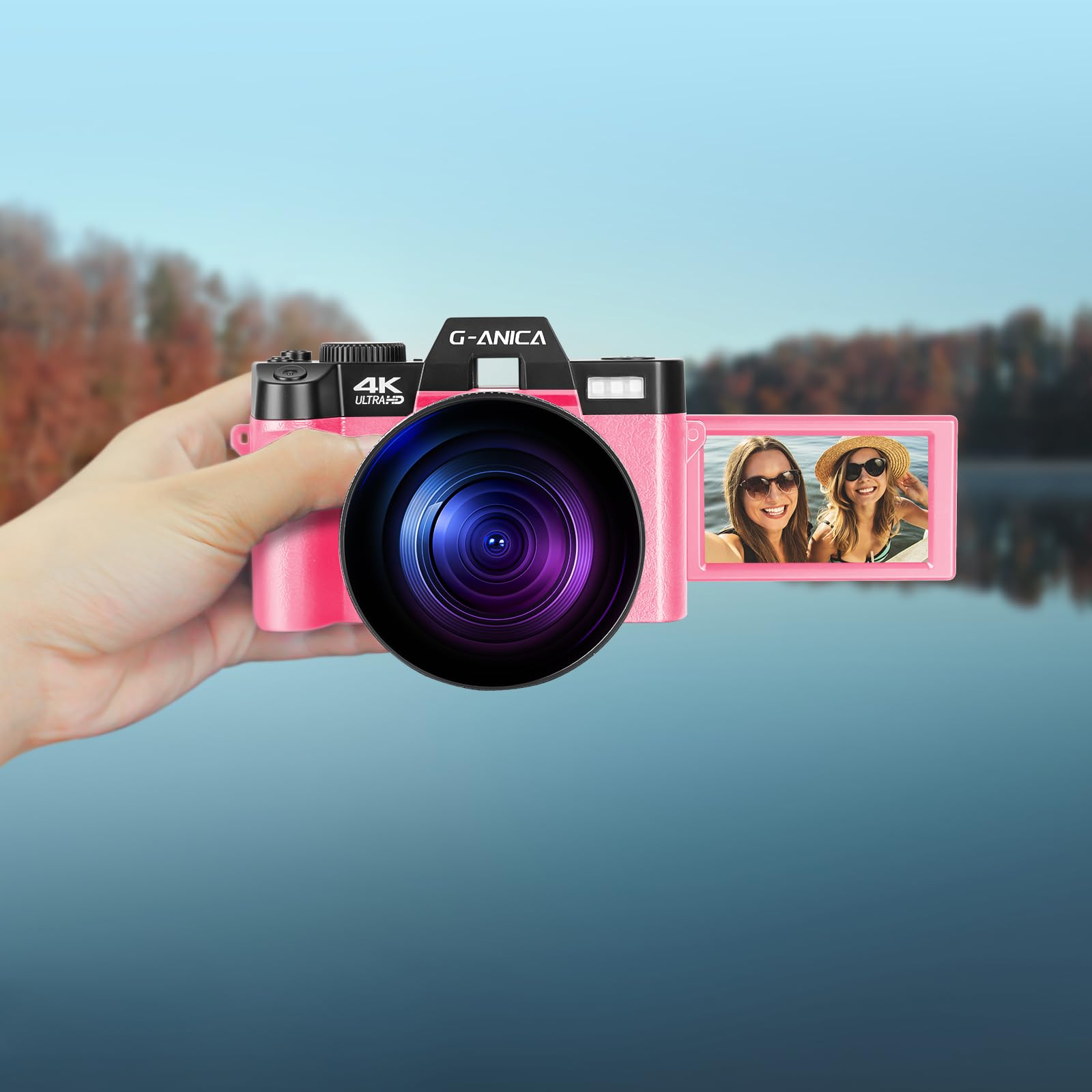 4K 48MP Digital Camera for Photography & Vlogging - WiFi YouTube Camera with 180° Flip Screen, Flash, 16X Zoom, Wide-Angle & Macro Lens - Perfect for Travel, Blogging & Content Creation