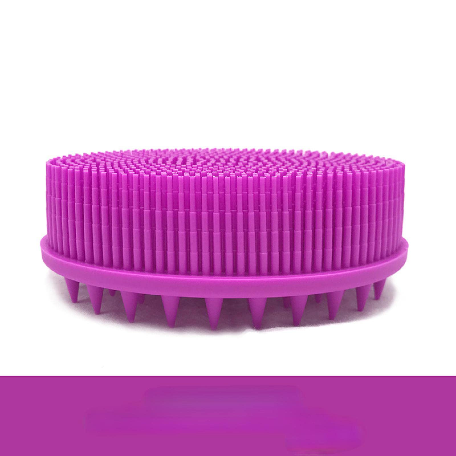 Soft Baby Shampoo Brush - Silicone Double-Sided Massage Brush for Sensory Training & Bath Time - Purple