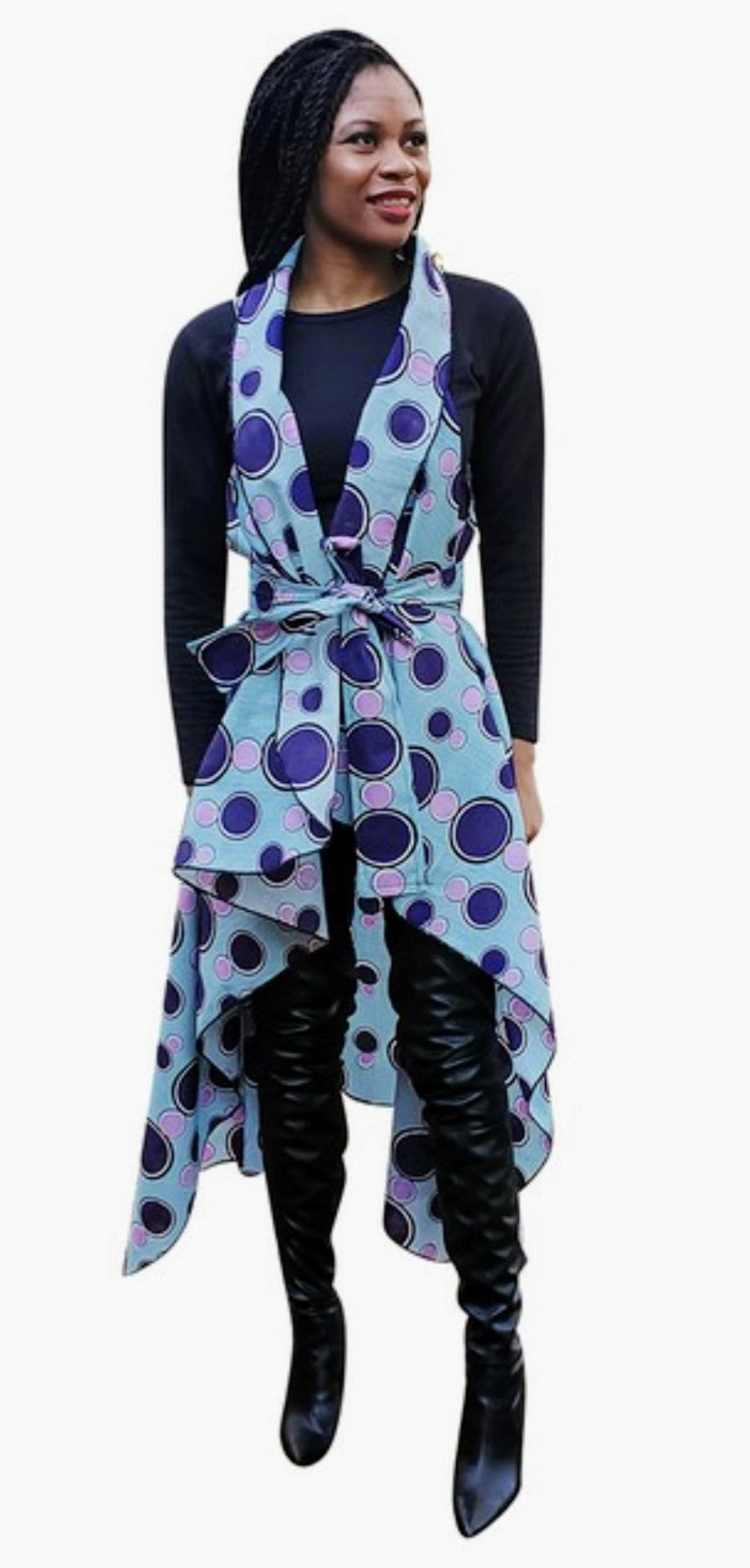 Stylish African Print Ankara Shawl Vest - DPPS3845 | Fashionable Women's Scarf Wrap for Parties, Weddings & Cultural Events