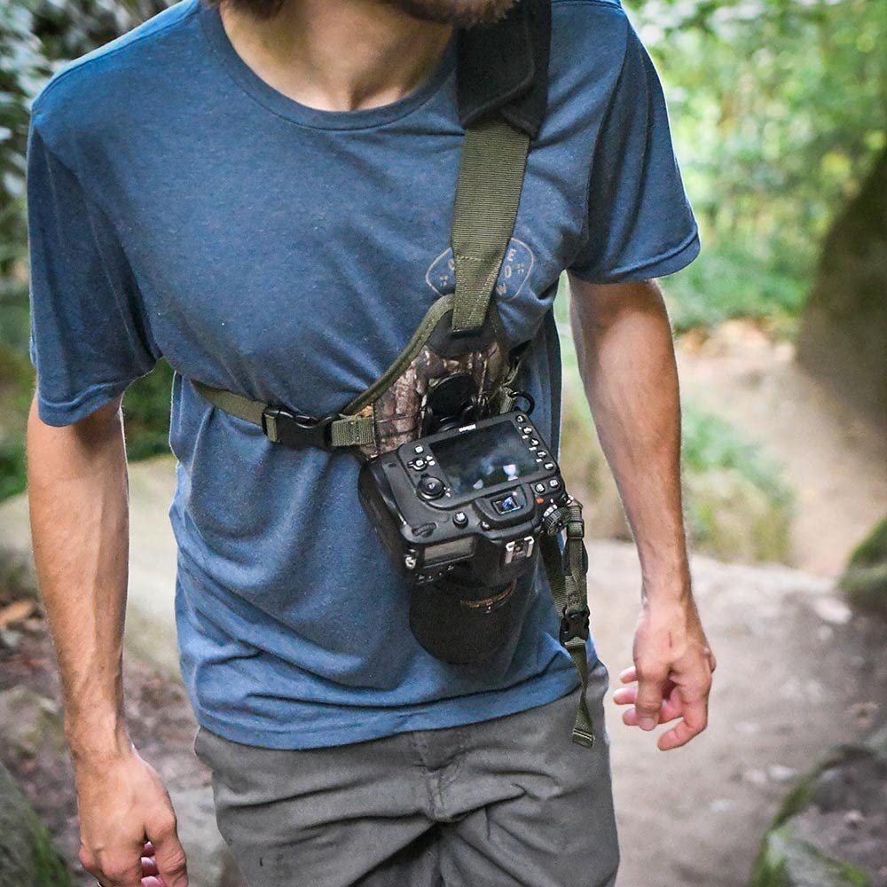 Skout G2 Sling Style Camera Harness - Adjustable Cotton Carrier for DSLR & Mirrorless Cameras - Secure Hands-Free Photography Gear for Hiking, Travel & Outdoor Adventures