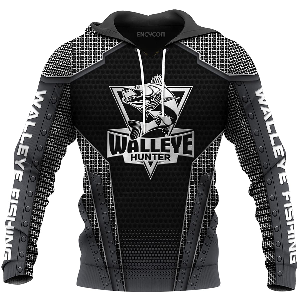3D Printed Walleye Fishing Hoodie - Zip Up Pullover Sweatshirt for Women & Men | Perfect Gift for Fishing Lovers & Hunters | Great for Lake Fishing Trips & Outdoor Adventures
