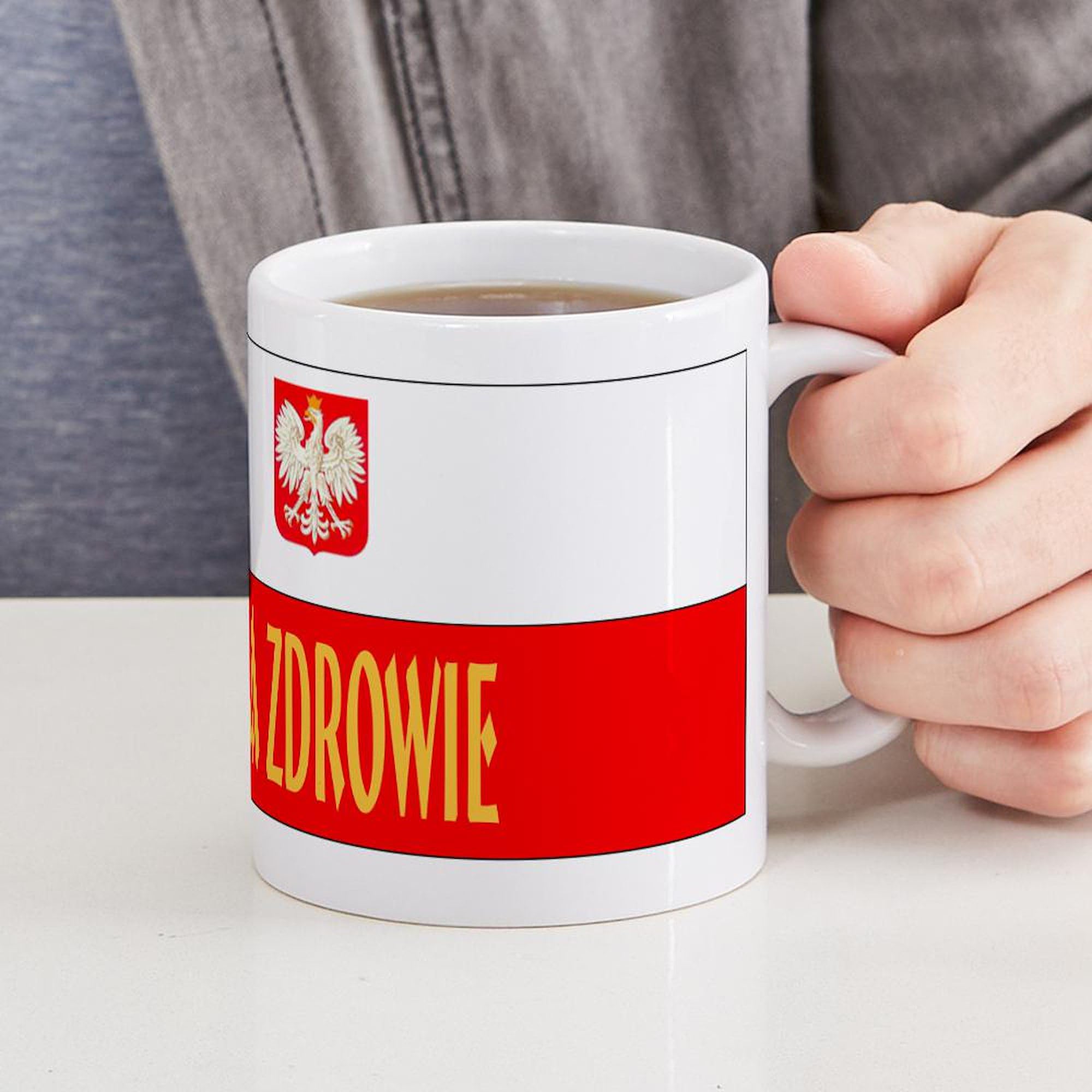 Polish White Eagle Coffee Mug 11 oz (325 ml) - Ceramic Travel Mug for Office, Home & Gifts - Durable Coffee Cup with Unique Design