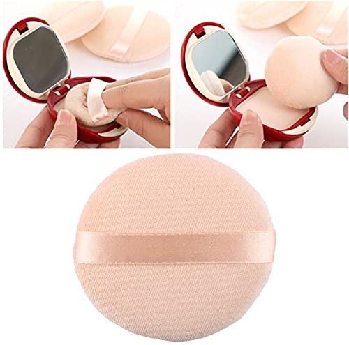 Soft Cotton Powder Puff with Facial Headband & Wooden Brush - Foundation Sponge for Women & Men - Face & Neck Makeup Brush Set - Perfect for Daily Makeup Application & Professional Beauty Routines