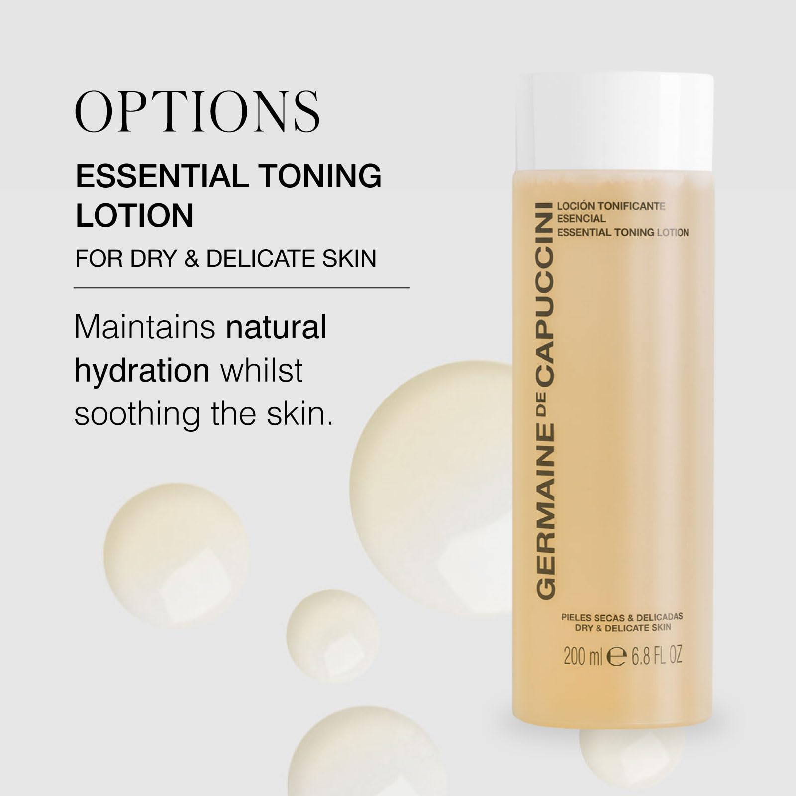 Germaine de Capuccini Essential Makeup Remover Milk & Toner Set - 6.8 Fl Oz Gentle Cleansing Milk & Alcohol-Free Facial Toner for Sensitive Skin - Perfect for Daily Makeup Removal & Skincare Routine