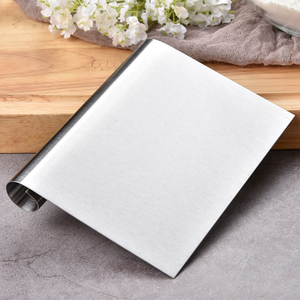 Premium Stainless Steel Dough Scraper - Multi-Purpose Pastry Cutter for Bread, Pizza, Cake Making - Heavy Duty Kitchen Tool for Baking, Cooking & Food Prep - Ideal for Home Bakers & Professional Chefs