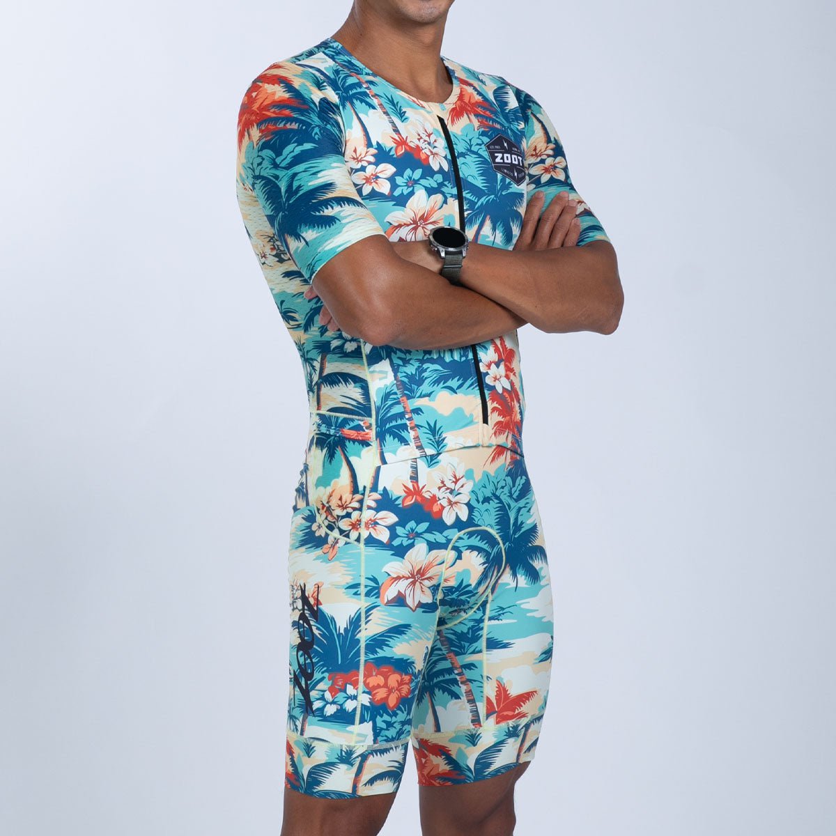 Men's Limited Edition Tri Aero FZ Racing Suit - Vintage Hula Print Motorcycle Gear for Track Racing & Vintage Bike Shows