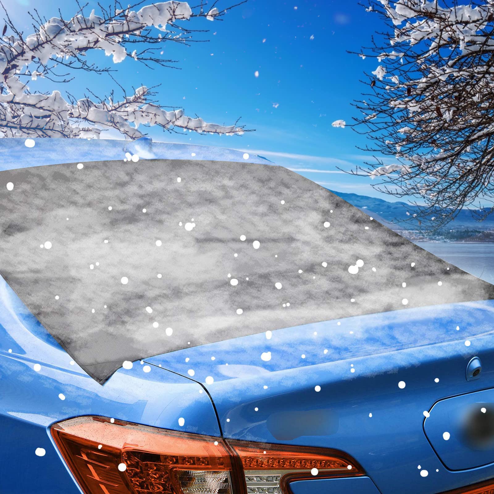 Bohisen Rear Windshield Snow Cover - Anti-Frost, Ice, Dust & Sun Protector for Car Rear Window - Perfect for Winter & Summer Vehicle Protection