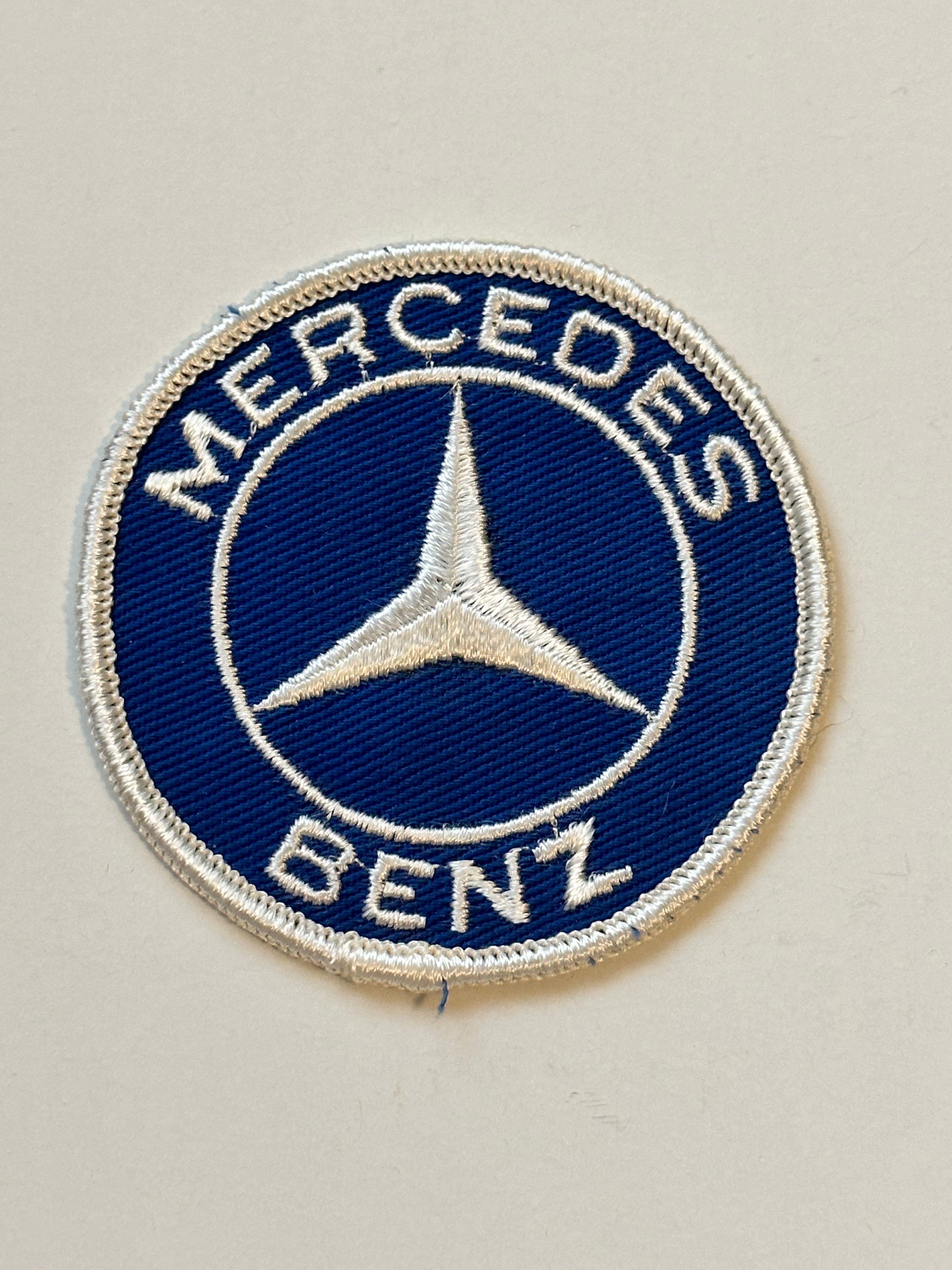 Vintage 3 Inch Round Mercedes Benz Patch - 1970s Classic Car Emblem for Jackets, Hats & DIY Projects