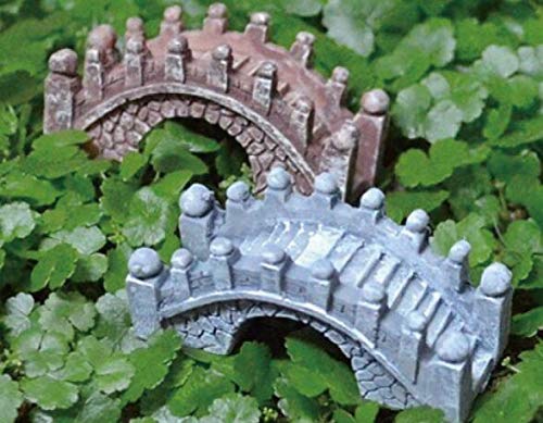 ZAMTAC 100PCS Mini Stone Bridge Figurines - Brown Resin Crafts for Fairy Garden, DIY Terrarium, Succulents & Micro Landscape Decoration - Perfect for Home Decor, Wedding Centerpieces & Fairy Tale Scenes