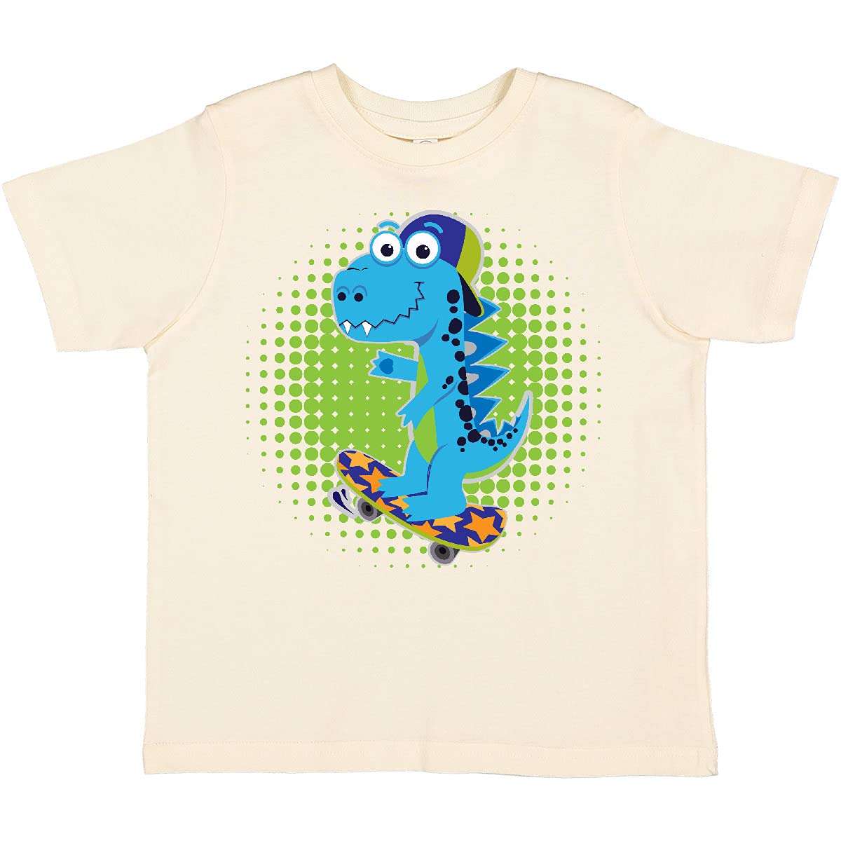 **Inktastic Skateboarding Boy Dinosaur Toddler T-Shirt - Cute Dino Graphic Tee for Kids, Boys & Toddlers - Perfect for Playdates, Birthdays & Casual Wear**