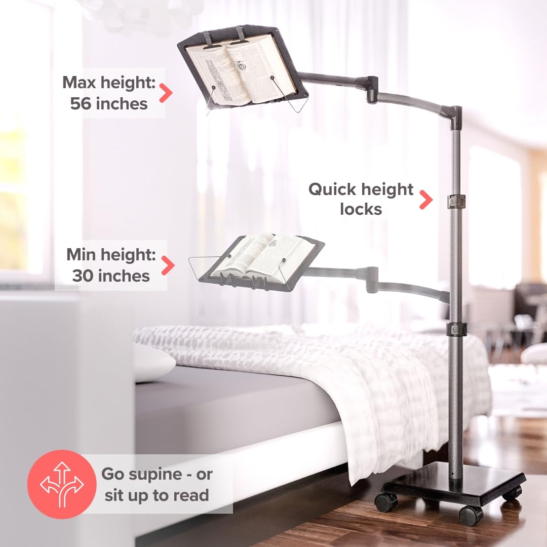 LEVO Hands-Free Book Stand for Hardcovers, Paperbacks, Cookbooks, Textbooks & Magazines - Perfect for Reading, Cooking, Studying & Relaxing