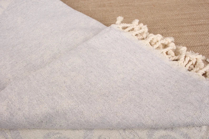Premium Light Grey Turkish Cotton Beach Towel - Ultra Soft & Absorbent, Quick Dry, Large Size for Pool, Beach, Travel & Yoga